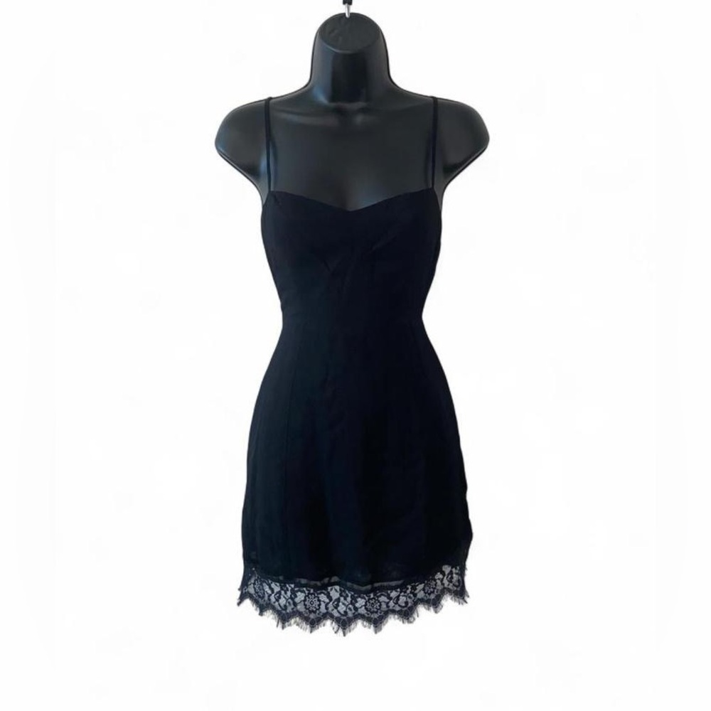 REFORMATION LACE TRIM MINI DRESS